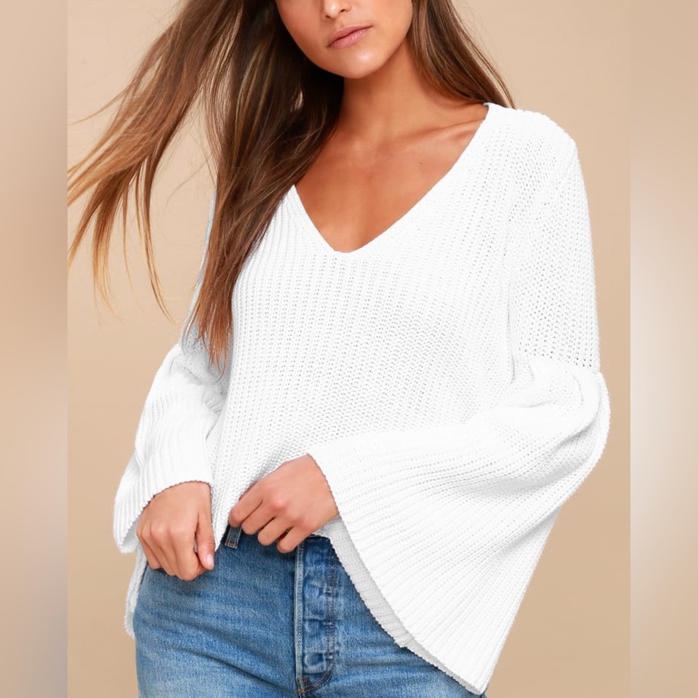 Free People Damsel Cropped Bell Sleeve Sweater (full boho closet🦋🌿!)